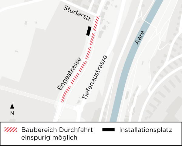 Bauarbeiten in der Wangenstrasse Bauphase 3