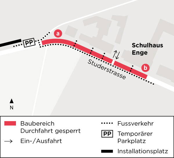 Bauarbeiten in der Wangenstrasse Bauphase 1