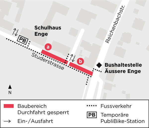 Bauarbeiten in der Wangenstrasse Bauphase 2
