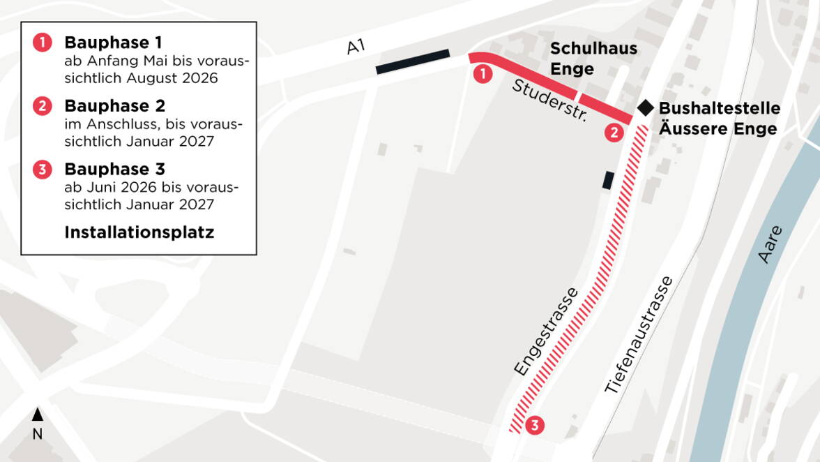 Bauarbeiten in der Wangenstrasse